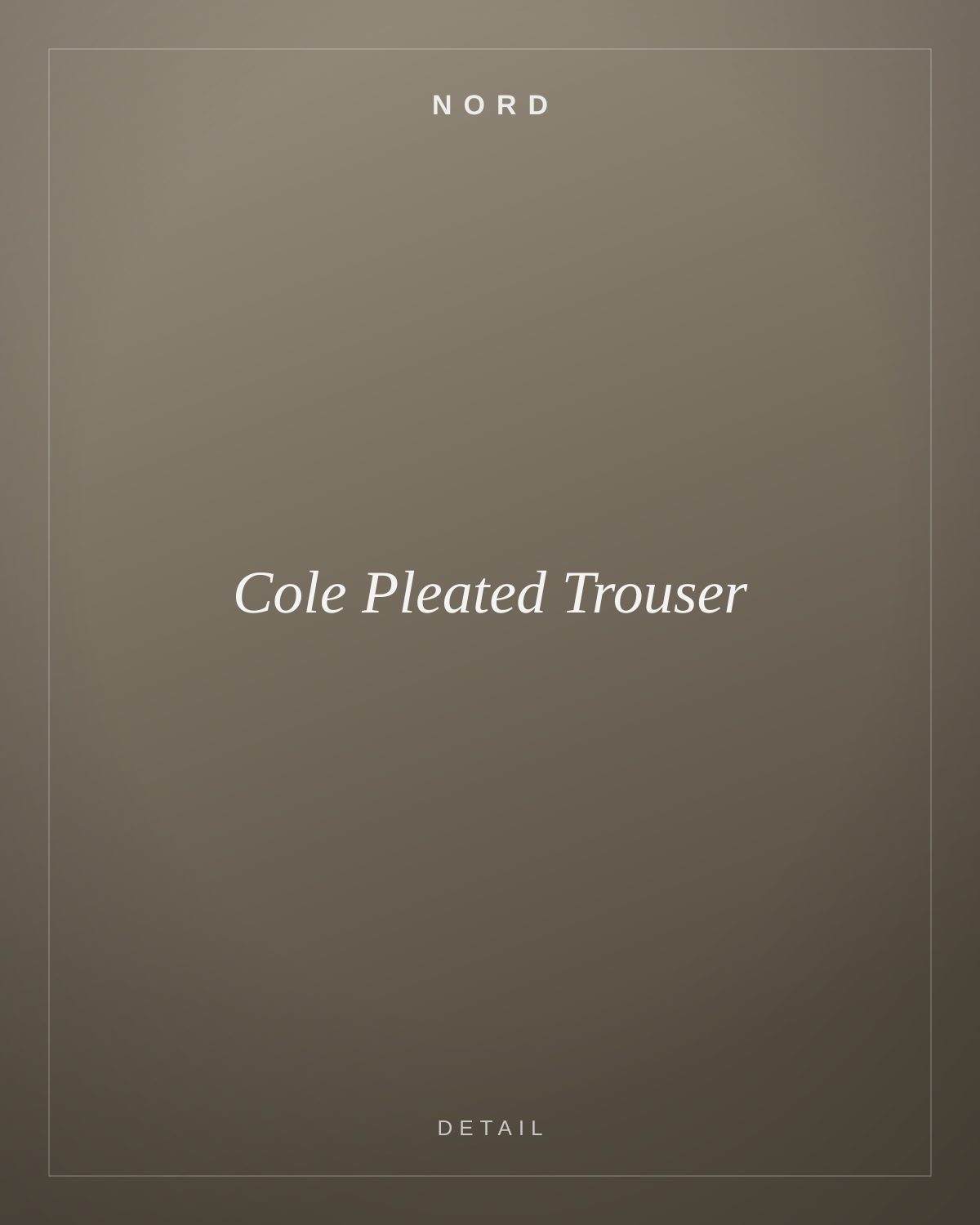Cole Pleated Trouser, detail